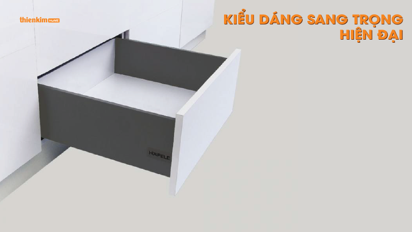 Kiểu dáng sang trọng hiện đại Ray hộp Hafele S4 chức năng giảm chấn màu xám 552.55.302